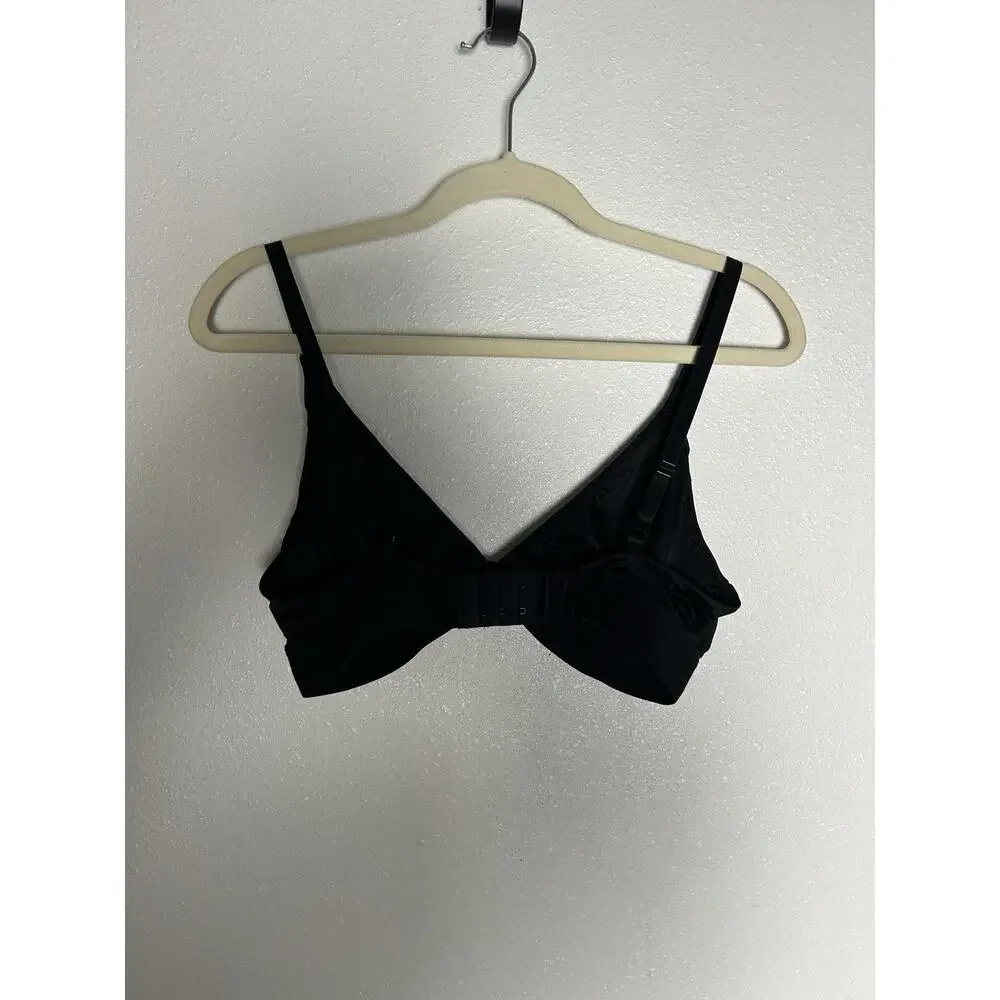 Negative Wireless Triangle Bra Unlined Black Adjustable Stretchy Size 4 (36 DD)
